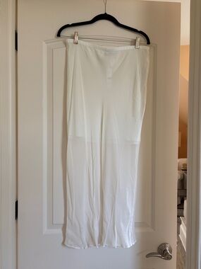 J. Crew White Semi-Sheer Slip Skirt